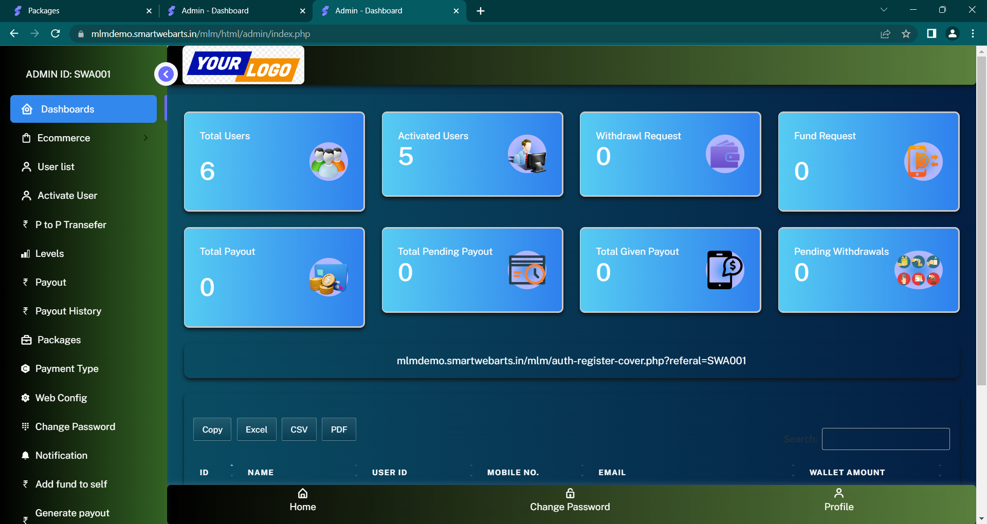 SWA softech project - web